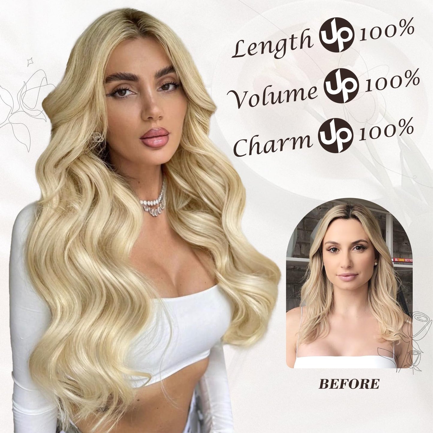BARSDAR Honey Blonde Clip in Hair Extensions - 20 Inch 6PCs Full Head Beach Wavy Clip in Hair Extensions for Women - Voluminous