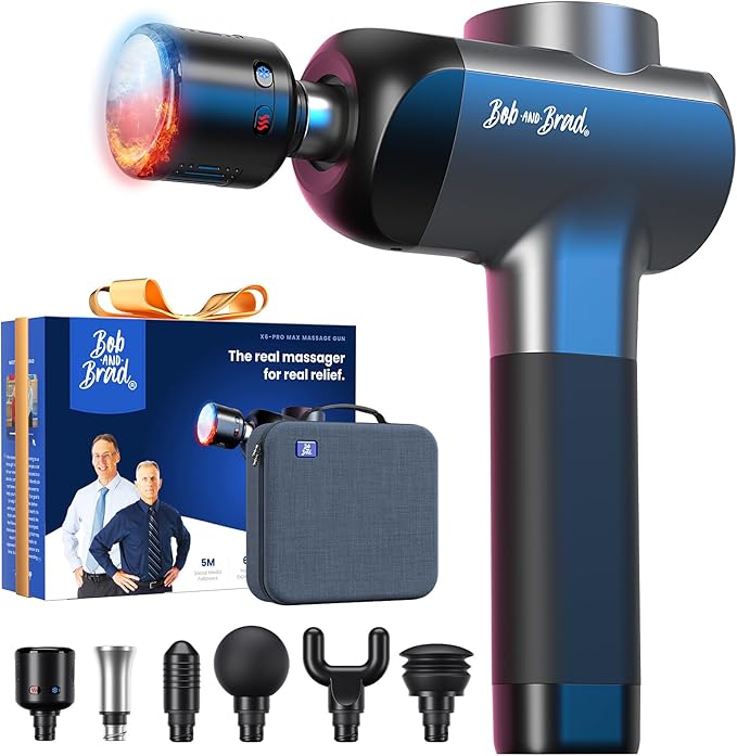 BOB AND BRAD X6 Pro Max Massage Gun with Heat-Cold and Metal Head Therapy, Percussion Deep Tissue Massager Gun for Athlete...
