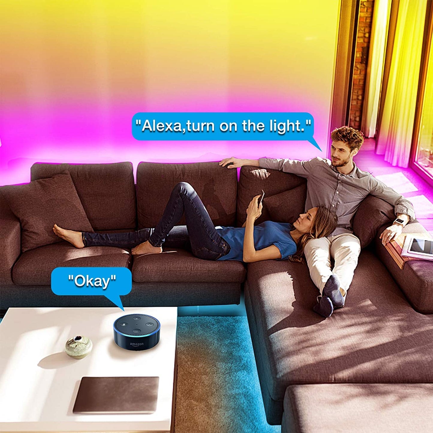 DAYBETTER Smart WiFi LED Strip Lights, Multicolor, 200 ft, Tuya App Controlled, Works with Alexa & Google Assistant