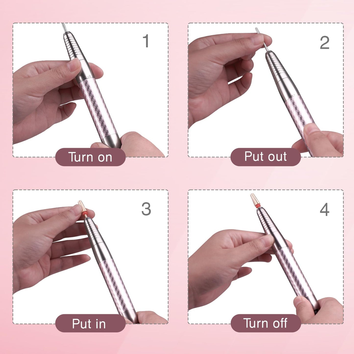 Professional Brushless Nail Drill, AZ GOGO 85W Cordless Electric Nail File 40000RPM Rechargeable Portable Nail Drill Machine for