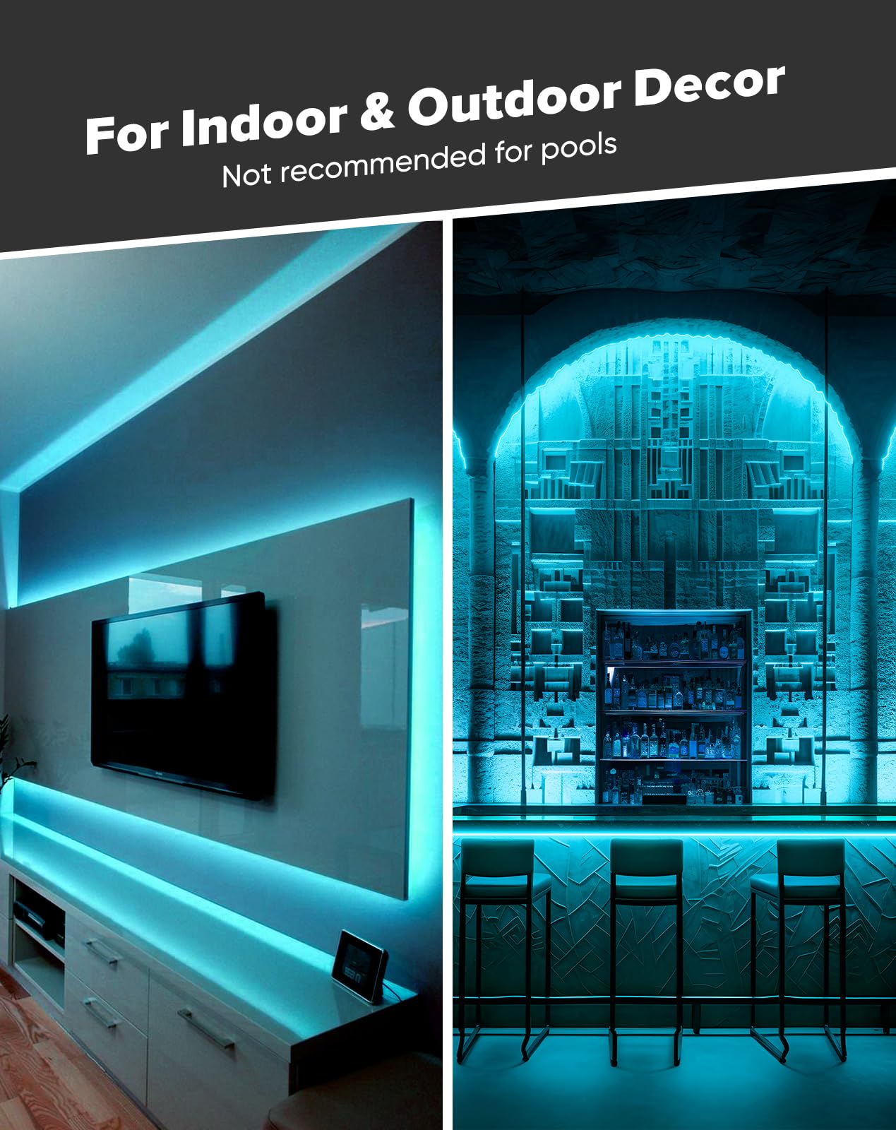 Shine Decor Cob Led Rope Light Ac 120V  800Lm Ultra Bright  Ip65 Waterproof Cold-Resistant Etl Neon Strip  No Driver Tape Lighting For Home Commercial 10X4.5Mm  Ice Blue  32.8Ft