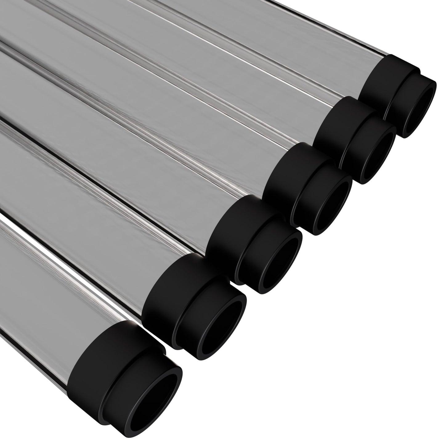 Kastlite T8 Led/Fluorescent Light Tube Guard With End Caps - 46-3/8 Lamp Diffuser Covers & Safety Sleeves  Smoke/Grey Protective Plastic Bulb Replacement Covering  Overhead Lighting Accessory  6 Pack