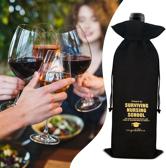 Graduation Wine Bag Nurse Wine Gift Bag Graduation Gift for Nurse Nursing Student RN Nurses Practitioner Nursing School Gifts