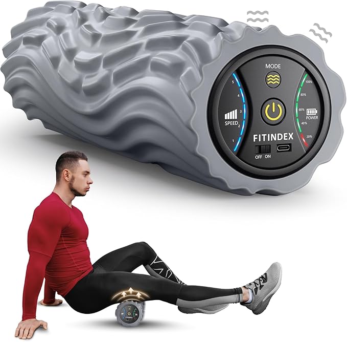 FITINDEX Vibrating Foam Roller for Back Pain, FSA&HSA Eligible, 5-Speed Muscle Massage, Exercise, Muscles Deep Tissue, Phy...