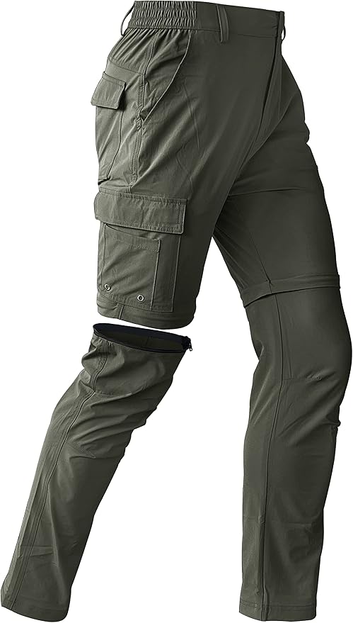 Mens Hiking Convertible Pants Waterproof Lightweight Quick Dry Zip Off Fishing Travel Safari Outdoor Cargo Work