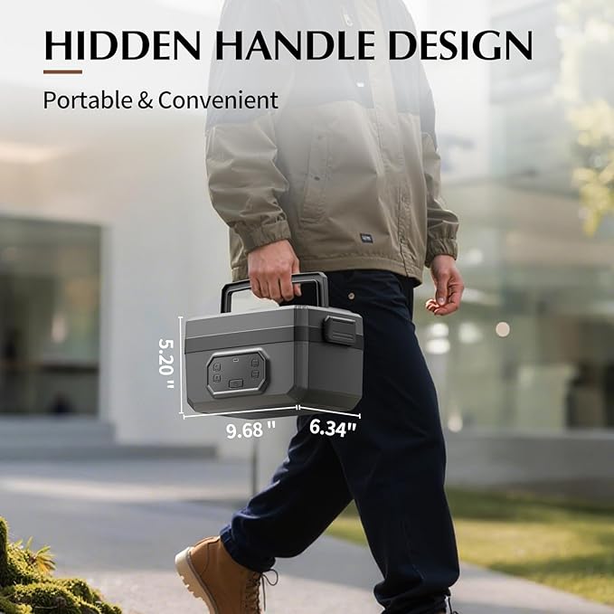 Electric Lunch Box for Adults with Timer - 1.6L Cordless Electric 24000mAh Battery-Powered Heated,5-Sided Heating & Smart Reservation - Portable Heated Lunch Box for Office, Truck, Camping