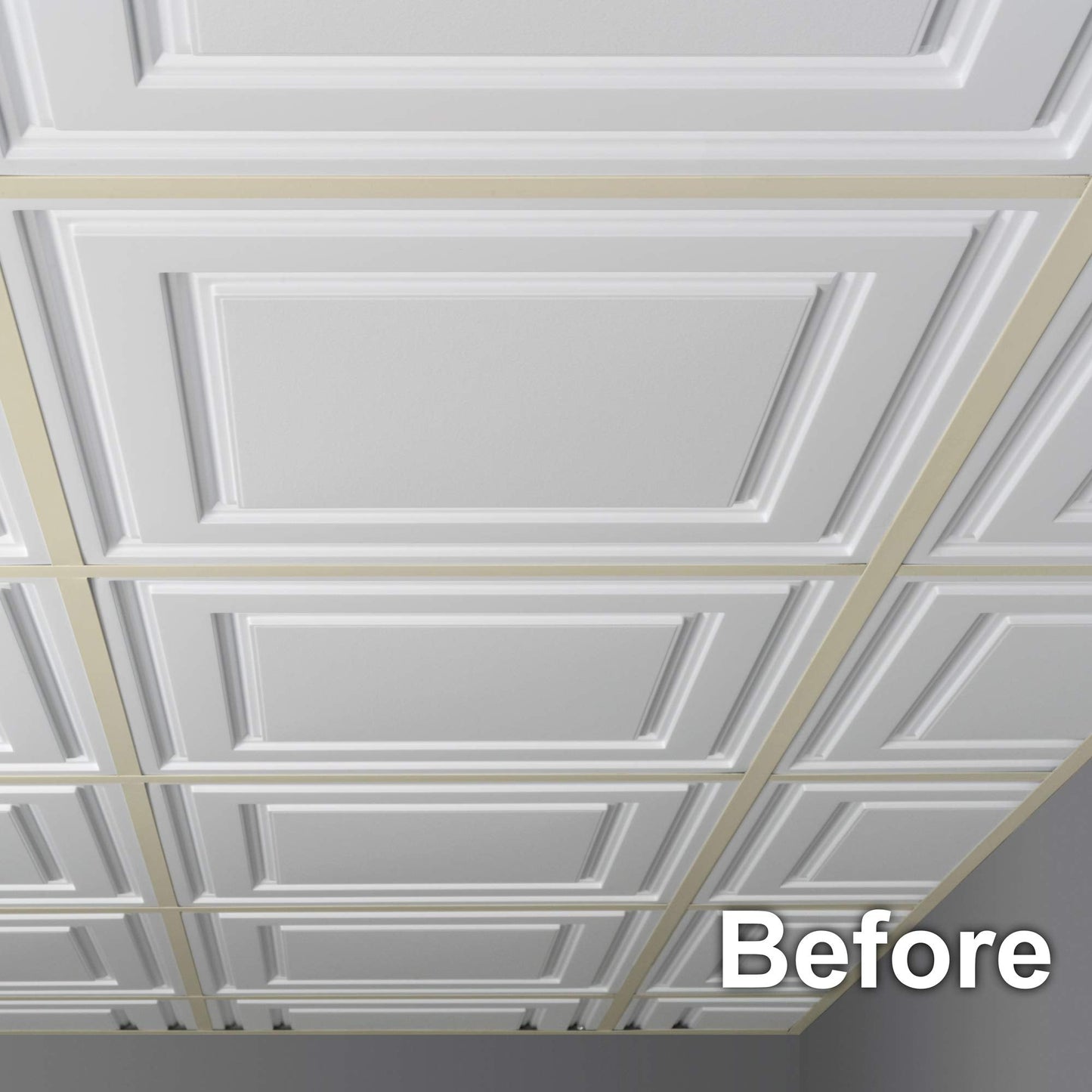 EZ-On T-bar Ceiling Grid Cover Kit - Snap On - White - 58 Piece (96 sq ft)