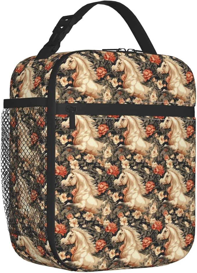 Horse Lunch Box for Women Kids Girls Insulated Lunch Bag Lunchbox Adults Lunch Tote Bags Reusable Cooler for Work Office School Picnic Travel