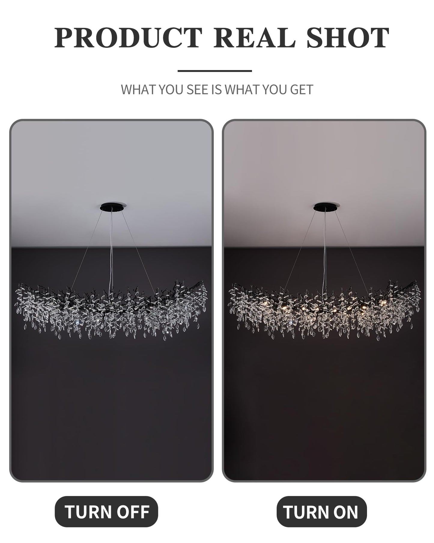 Black Chandelier  16 Light Modern Chandelier For Dining Room Over Table  Industrial 63 Hanging Lighting With K9 Crystal Tree Branch Rectangular Chandeliers For Living Room Kitchen Island