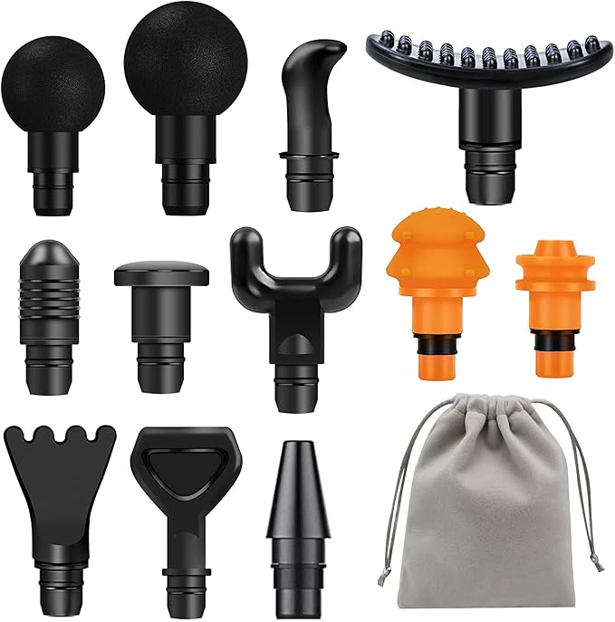 Massage Gun Attachments for Hypervolt Go, 12PCS Replaceable Massager Heads to Meet Different Needs for Deep Tissue Percuss...