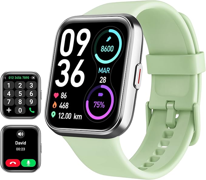 Tensky Smart Watch for Men Women(Call Receive/Dial), Alexa Built-in, 1.8" Touch Screen Fitness Tracker with Heart Rate Sle...