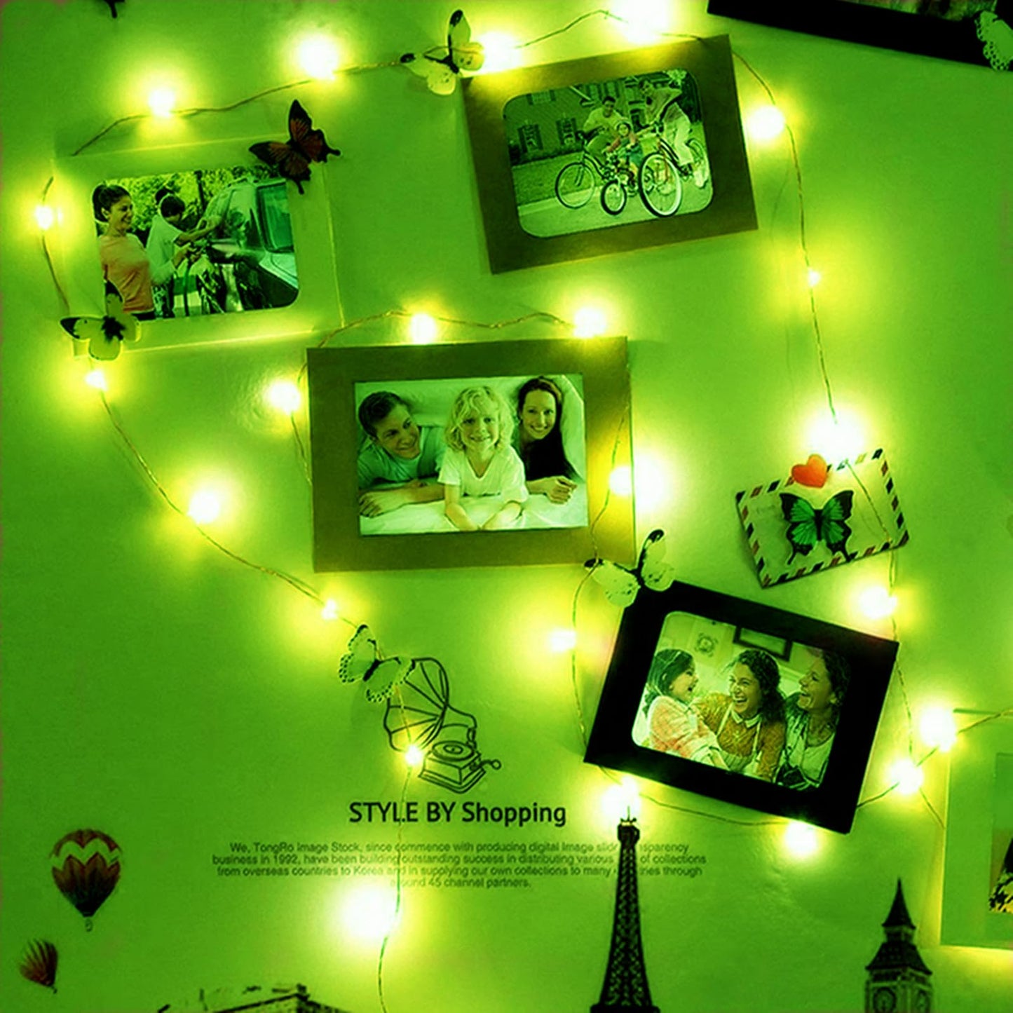 Ranlraka St. PatrickS Day 7Ft Green Fairy Lights, 20 Led, Battery Operated, Waterproof, 3 Speed Modes, Copper Material