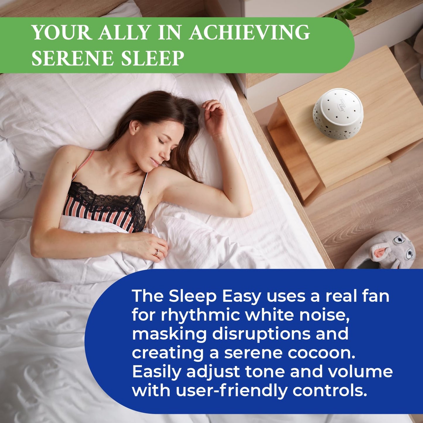 White Noise Sound Machine - Real Fan Sleep Aid, Noise Cancelling for Office Privacy, Home, Baby & Adults - Portable, Travel Friendly Sleep Machine