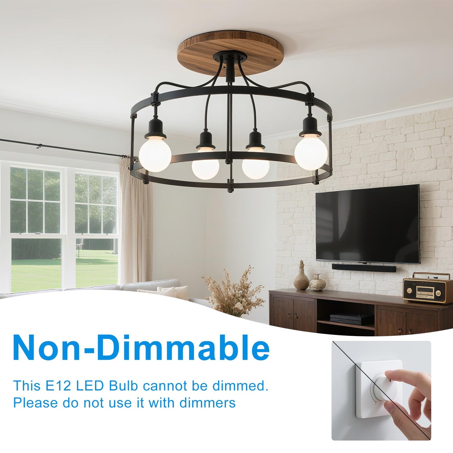 Lflampon Led Light Bulb 6000K Daylight White Candelabra E12 Base Lightbulbs 110V 3W G14/G45 Small Bulbs 25W Equivalent 260Lm Vanity And Ceiling Fan Chandelier Landscape Lighting 2-Pack Non-Dimmable