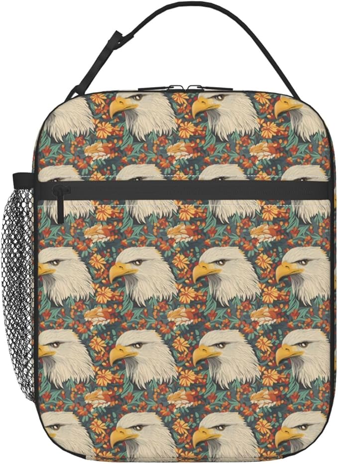 Eagle Lunch Box Insulated Lunch Bag for kids Girls Boys,Reusable Lunch Box Containers for Women Men,Durable Cooler Tote Bag Lunchbox for Office/School/Picnic