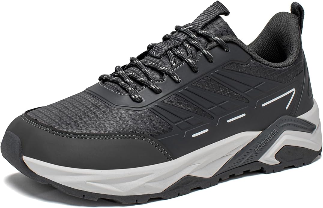 HOBIBEAR Men's Trail Hiking Shoes Wide Fit - Lightweight Low Top Breathable Sneakers for Walking, Trekking & Outdoor Adven...