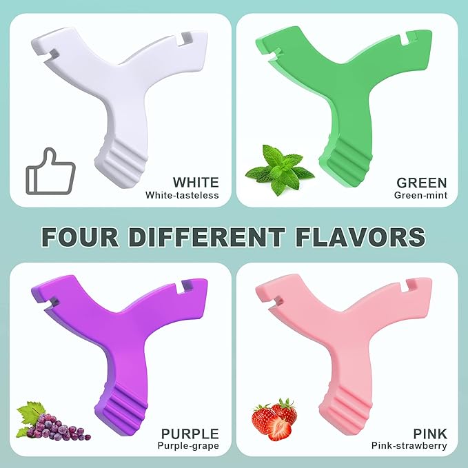 Chewies for Invisalign Aligner, DLENP 4 PCS Y-Shaped Invisalign Trays Seater, Orthodontic Dental Chewies Munchies(2Pcs Unscented, 2 Pcs Mint Scented)