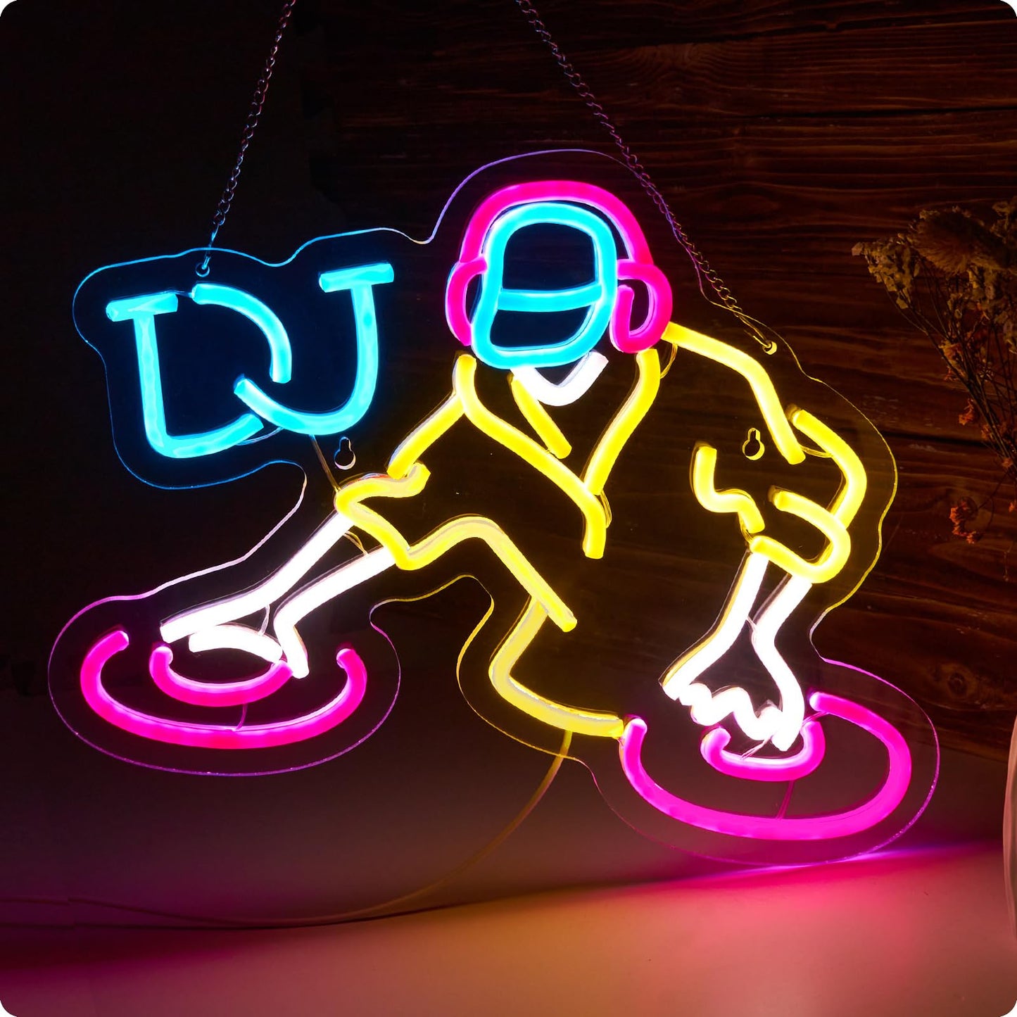 Dj Neon Sign For Wall Decor Teen Room Decor Gifts For Birthday Kids Room Art Decor Boys Playroom Bedroom Decor(16.3X12.2 In)
