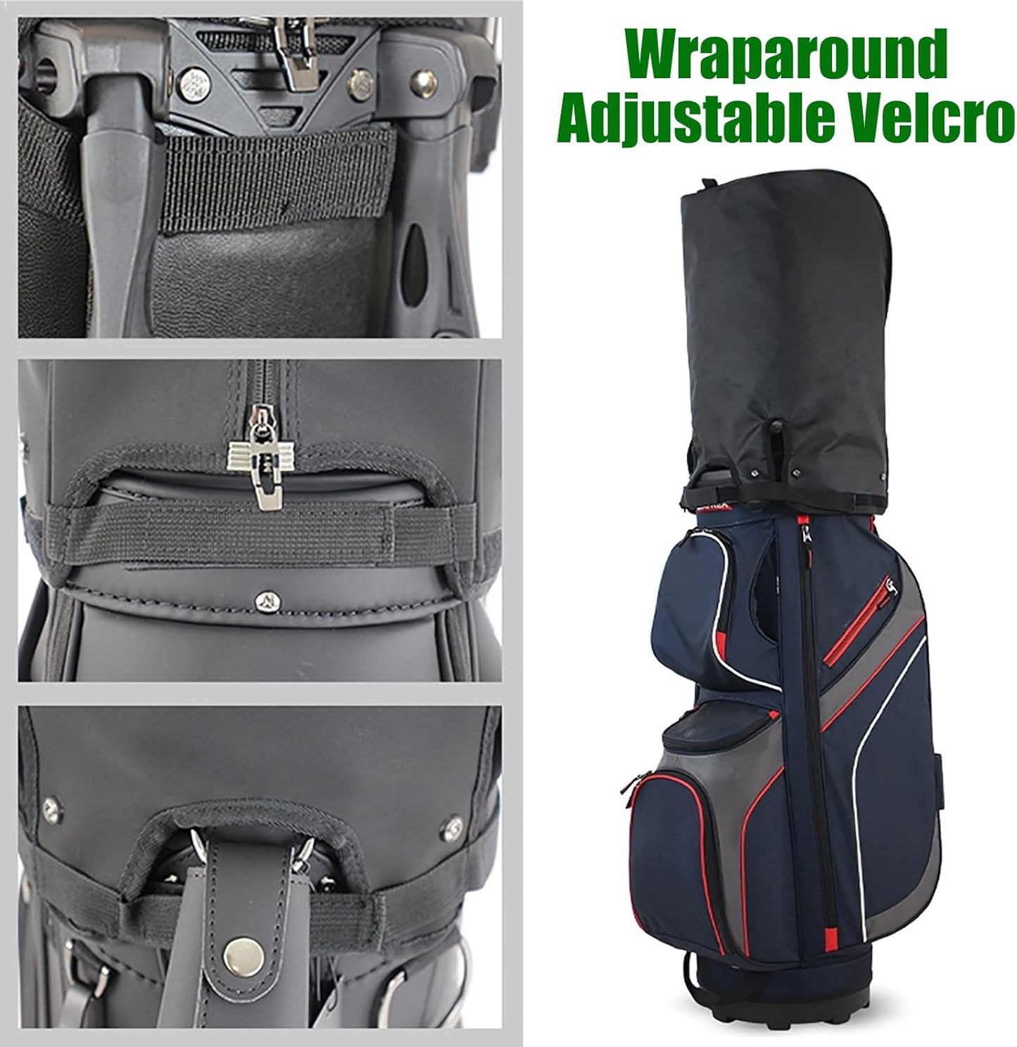 Golf Bag Rain Cover Hood Universal 1680D Nylon, Rain Cape for Golf Bags with Snap Button, Waterproof Material Dustproof Club Protector