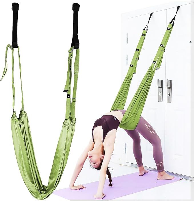 Leg Stretcher Strap Adjustable Fitness Strap Band for Waist Trainer Stretching Door Swing Flexibility Tensile Trainer with...