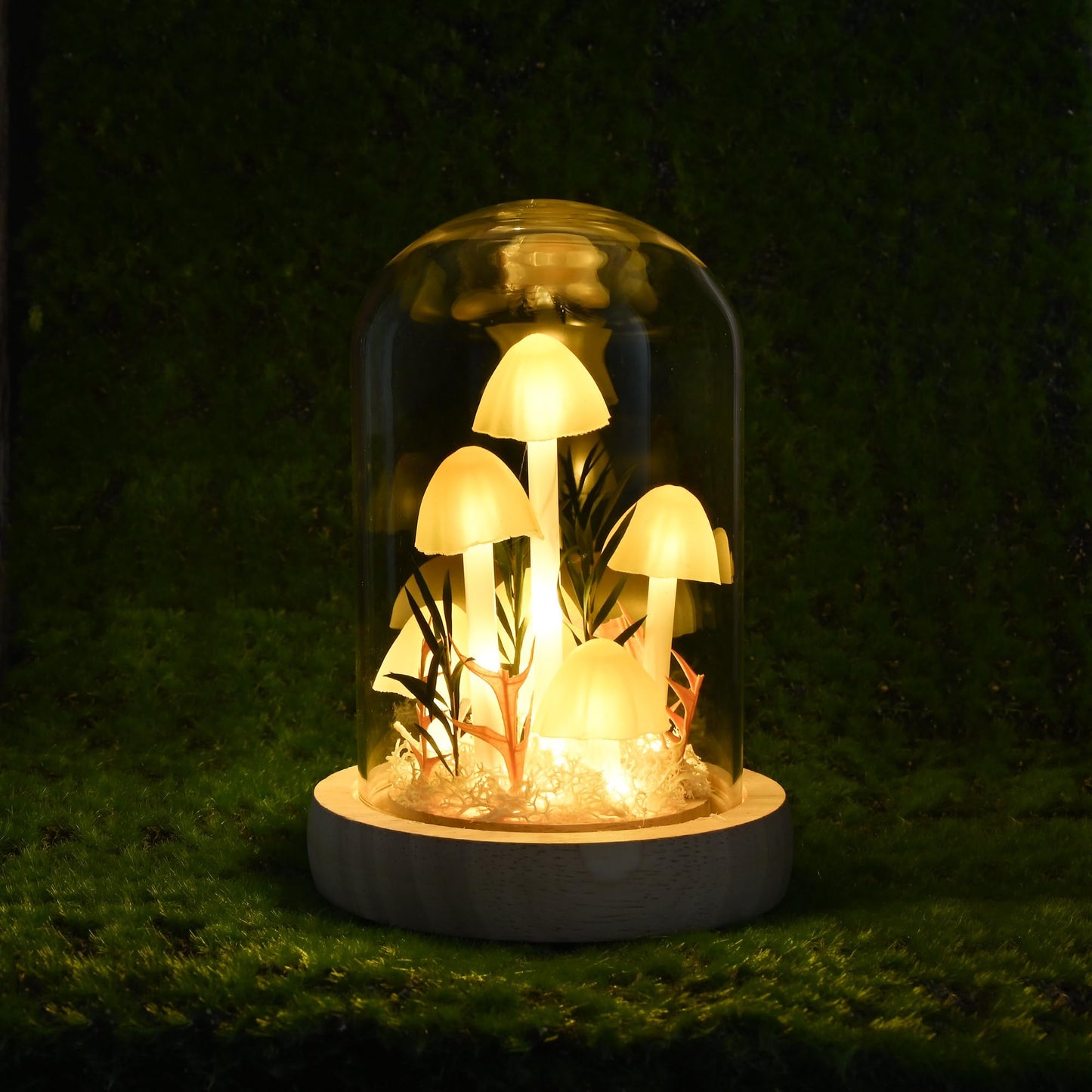 Quelien Christmas Mushroom Lamp In Glass Dome Mushroom Gifts For Women - Warm White Led Night Light For Bedroom Decor Unique Gifts For Women  Housewarming Birthday Decorations