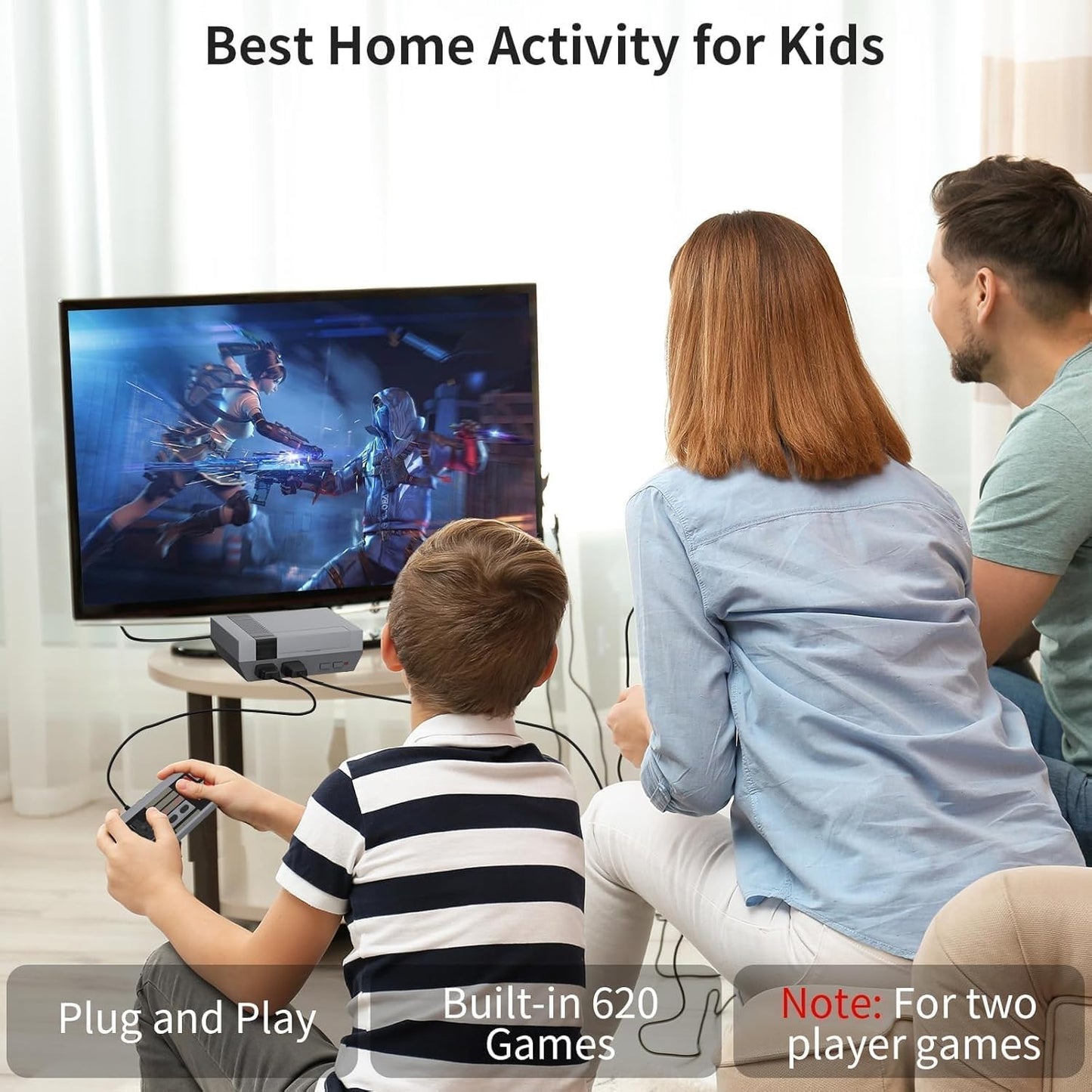 Biloxi 620 Retro Game Console, 8-Bit Classic Mini Video Game Consoles Built-in with 620 Games and 2 Controllers for Christmas Birthday Gifts- HDMI and AV Output