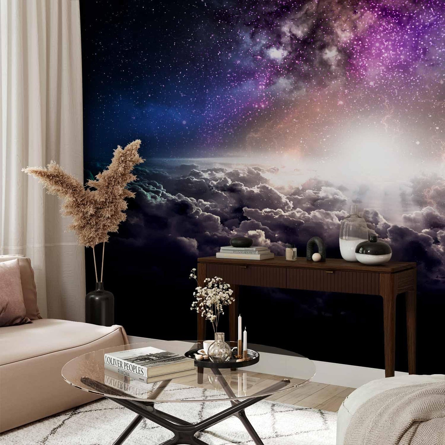 artgeist Premium Wall Mural Galaxy 157x110 in - Non-Woven Wallpaper Fleece Wall Decor Photo Print Picture Image Design Home Mural Cosmos Sky Star Cloud Purple i-A-10009-a-a