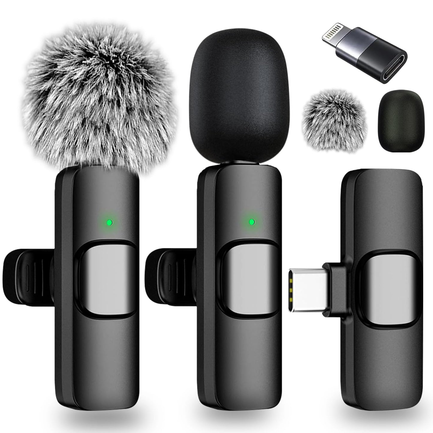 SmaFun Wireless Lavalier Microphone for iPhone - Android, iPad, Tablets, Bluetooth Mini Microphone with Noise Canceling,65FT Tra