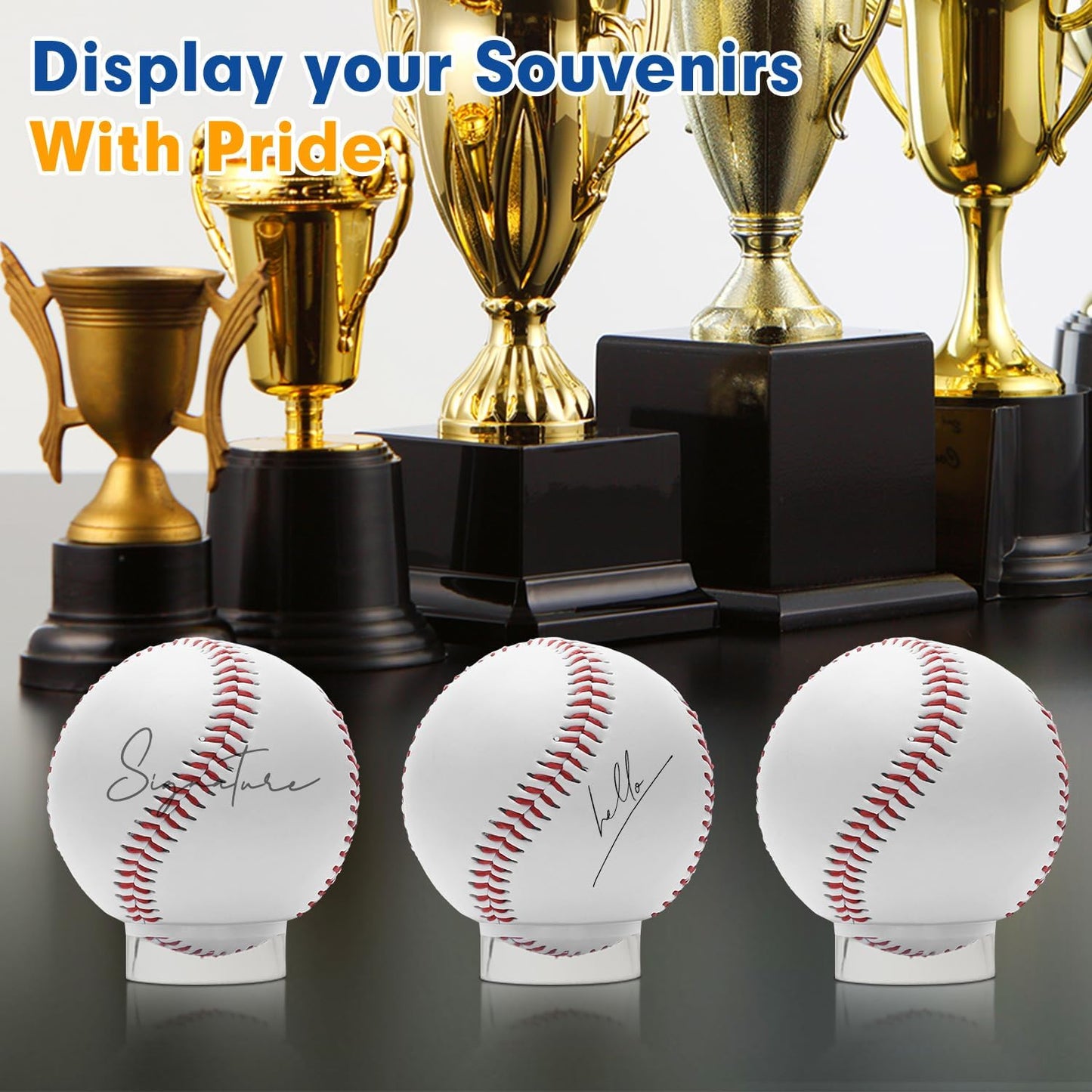 100 Pcs Baseball Holder for Baseball Display Case 1.22 Inches Round Acrylic Stands for Display Case, Clear Ring Stand for Sphere Holder, Small Balls Stands, Golf Ball, Egg Stand, Marble, Softball
