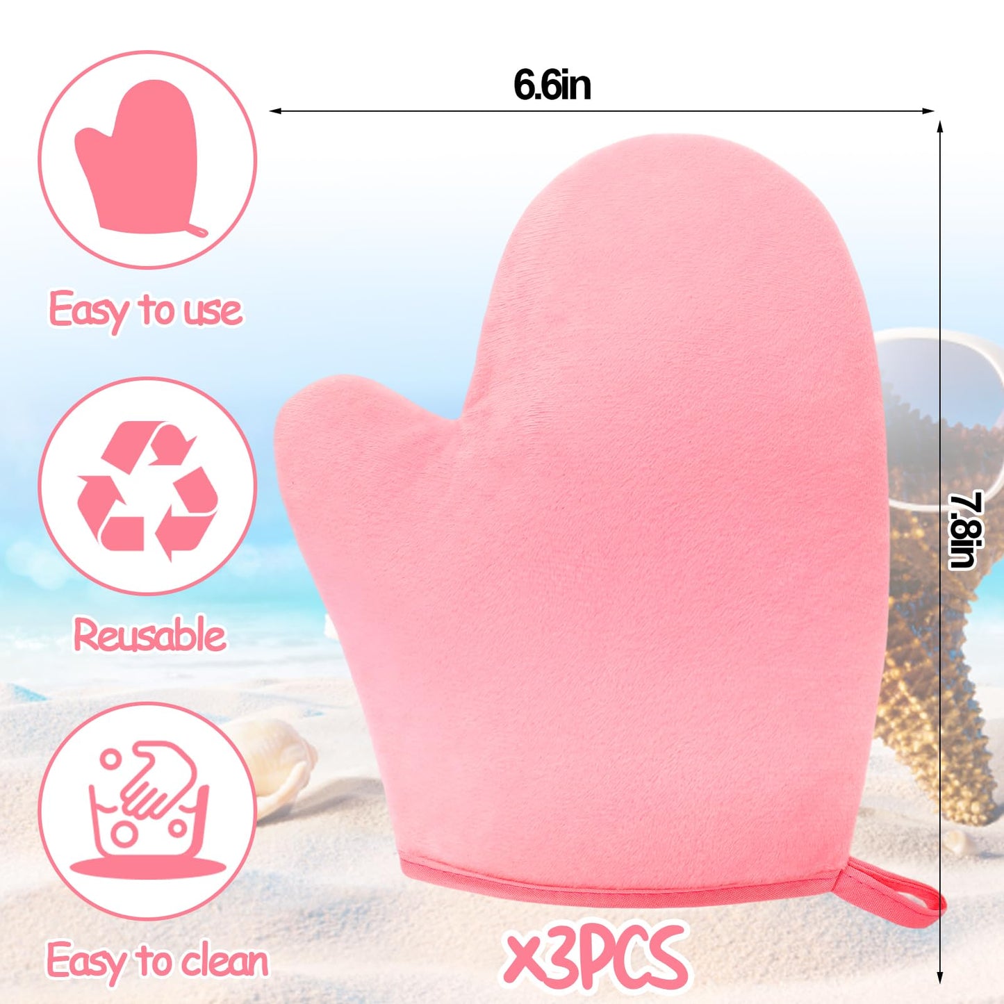 Vodolo Sunscreen Applicator for Kids,3PCS Reusability Suns Creen Glove Applicator,Sunscreen Mitt Sunblock Lotion Applicator Brus