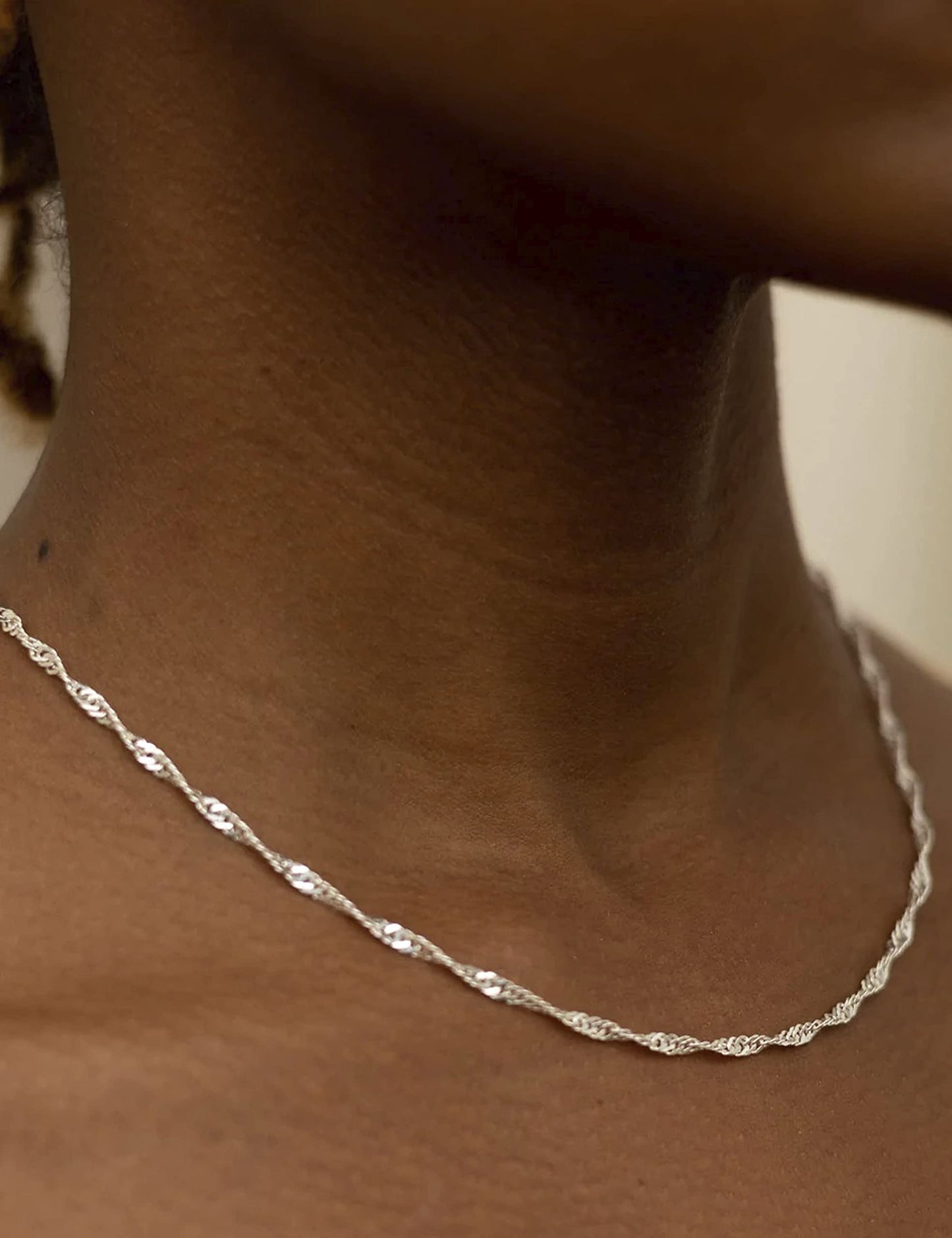 Waitsoul 925 Sterling Silver Singapore Chain Lobster Clasp 2mm Necklace for Women Silver Chain 26 Inches Gifts for Her