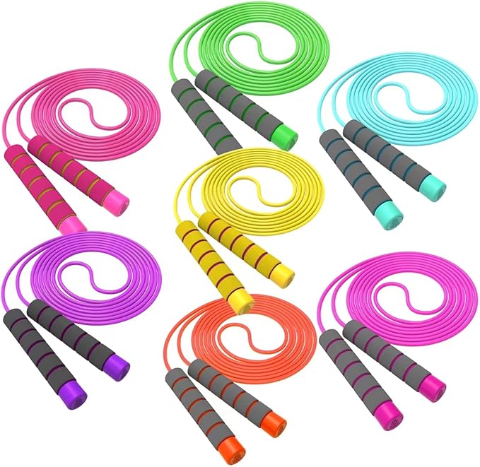 Jump Rope For Kids,Jump Rope Kids,Adjustable Soft Skipping Rope With Skin-Friendly Foam Handles For Boys,Girls,Women, Men,...
