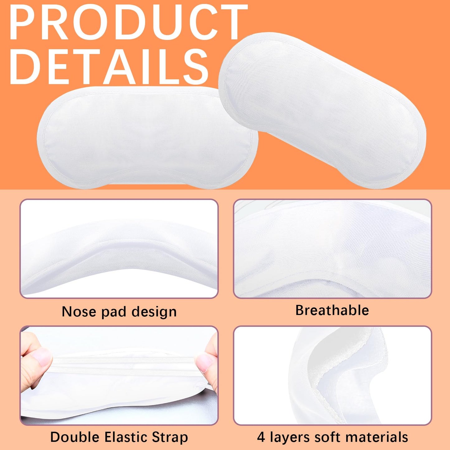 40 Pcs Sublimation Eye Mask Blanks White Blindfolds for Party Games, DIY Sleeping Mask Bulk Soft Shade Blind Folds for Team Building Sleep Masks Bulk