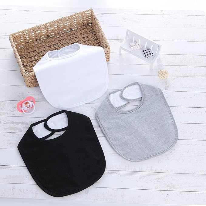 Hakochia Waterproof Baby Bibs Organic Cotton Super Soft and Absorbent With Adjustable Snap for Baby Boys and Girls