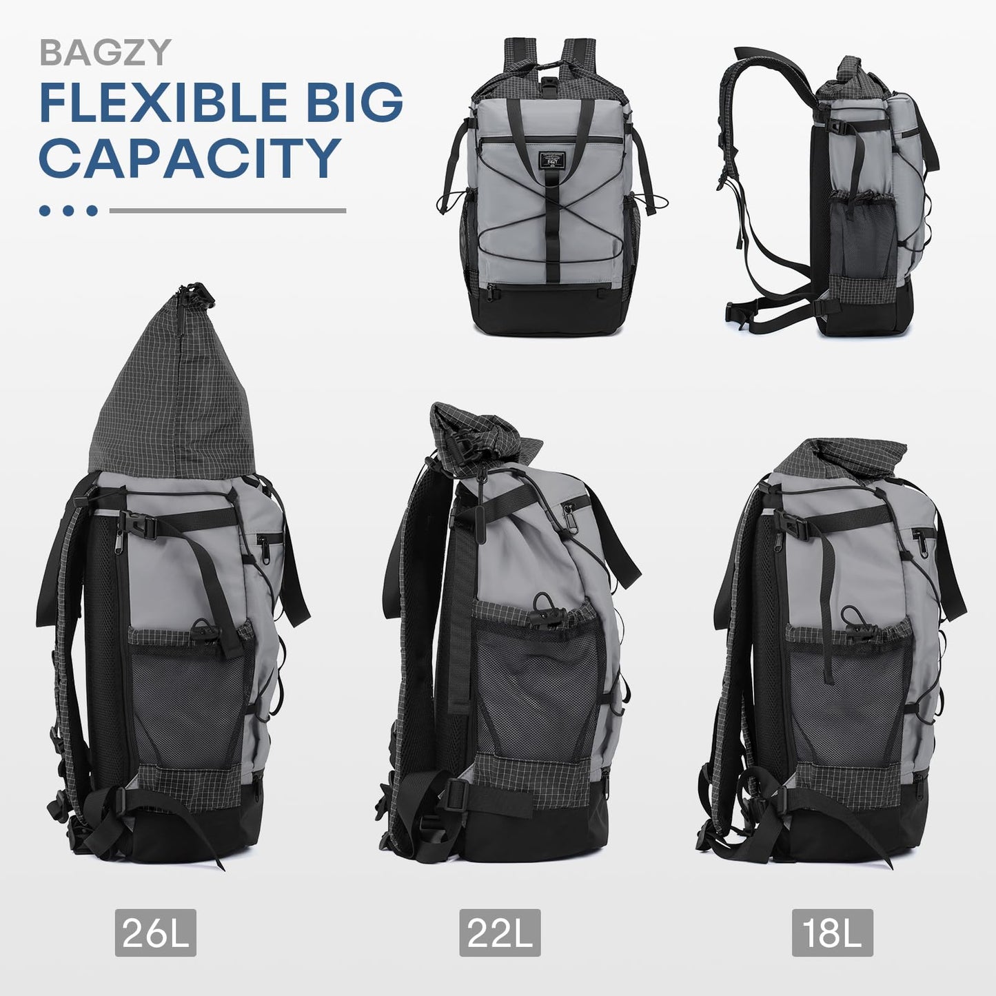 BAGZY 40x30x15cm Personal Item Travel Bag Underseat Travel Bag 17x13x6 Personal Item Backpack Lightweight Casual Rolltop Laptop Backpack 17 in Carry on Luggage Flight Approved for Men and Women Green