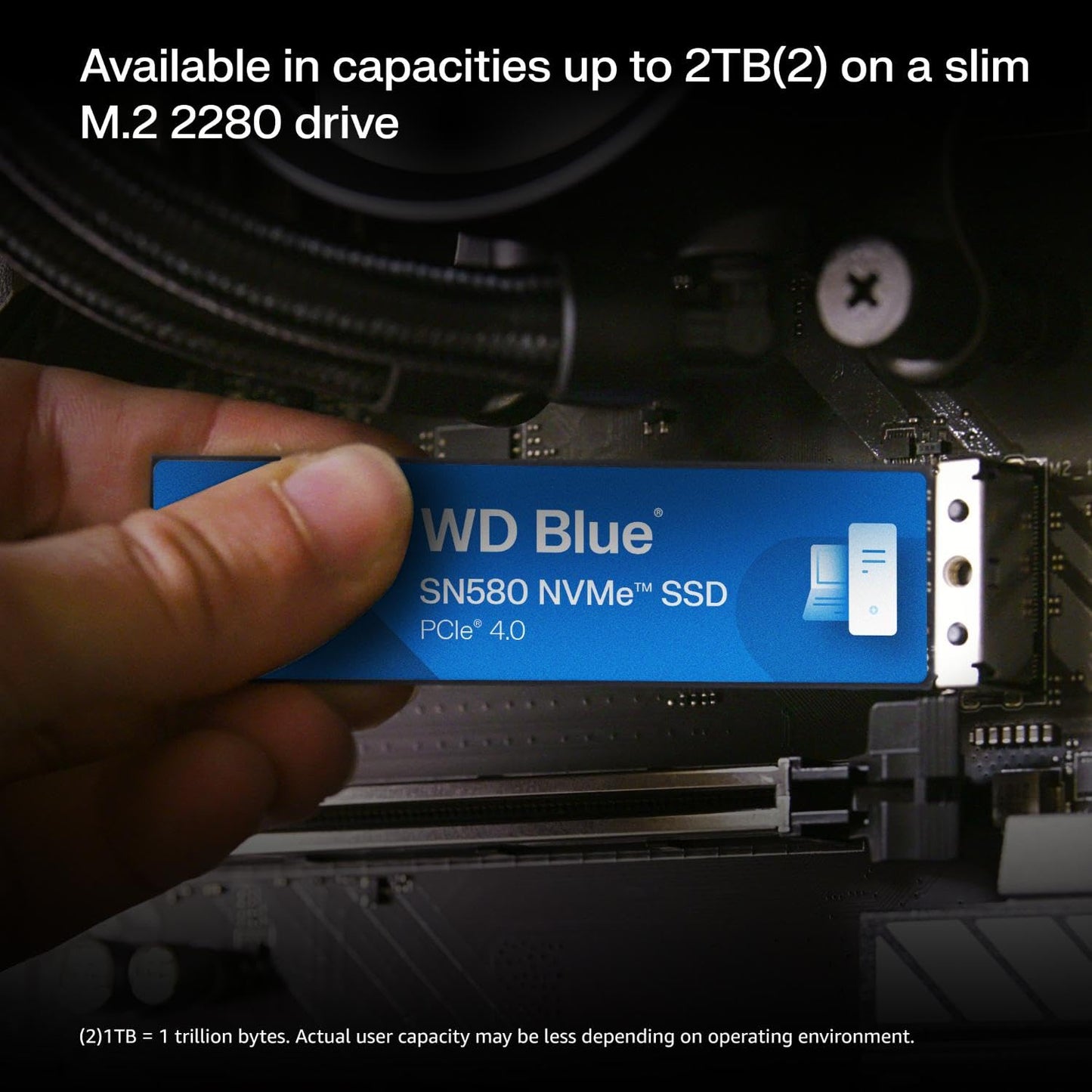 Western Digital 500Gb Wd Blue Sn580 Nvme Internal Solid State Drive Ssd - Gen4 X4 Pcie 16Gb/S, M.2 2280, Up To 4,000 Mb/S - Wds5