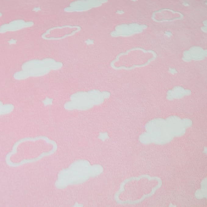 American Baby Company Heavenly Soft Chenille Fitted Contoured Changing Pad Cover, 3D Pink Cloud, for Girls