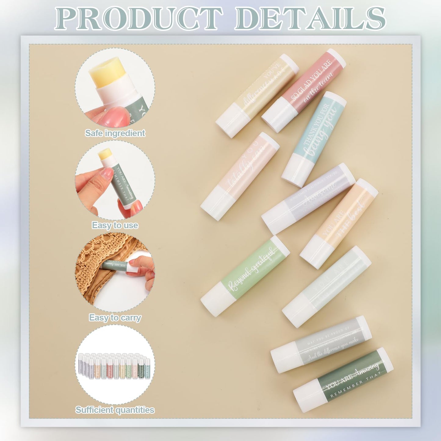 Swiffen 100 Sets Christmas Employee Appreciation Gifts Bulk Lip Balm Favors Xmas Thank You Team Gifts for Coworkers Staff Teache