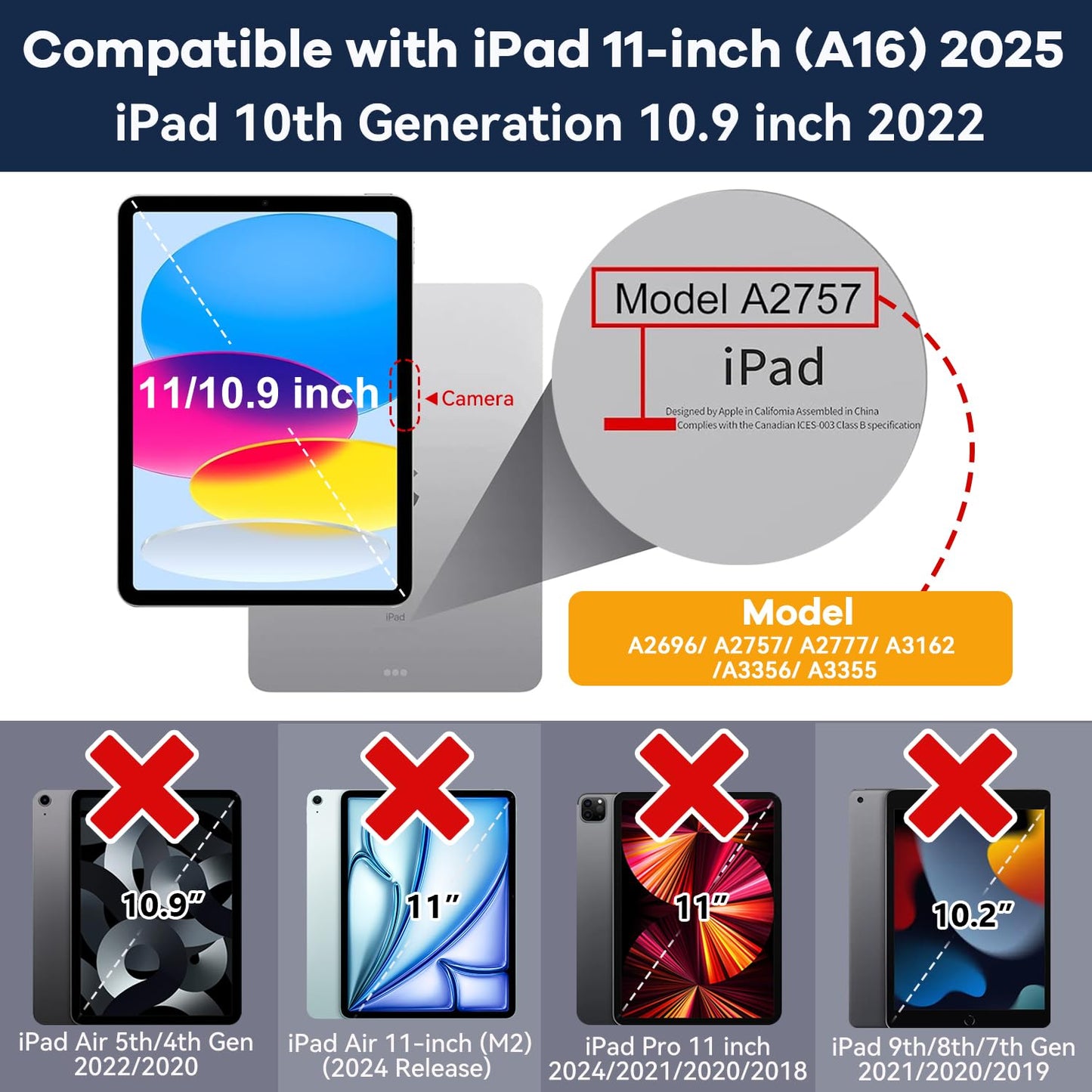 Okp Case For Ipad 11 Inch (A16) 2025/ Ipad 10Th Generation 10.9   2022, Heavy Duty Shockproof Rugged 11Th/ 10 Th Gen Protectiv