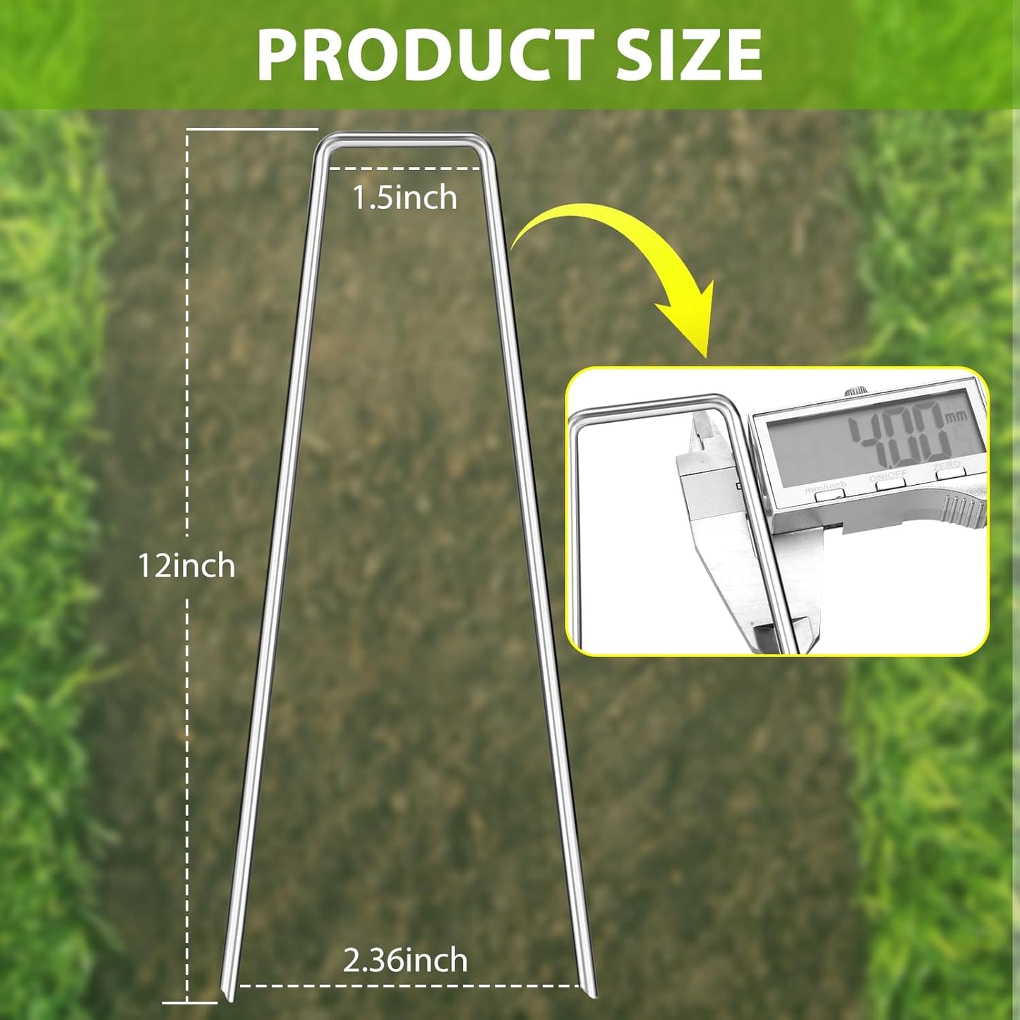 Landscape Staples 12 Inch, 200 Pack 8 Gauge Galvanized Garden Staples U-Shaped Landscape Stakes, Heavy Duty Ground Stakes for Outdoor Decorations, Weed Barrier Fabric, Irigation Tubing, Tent