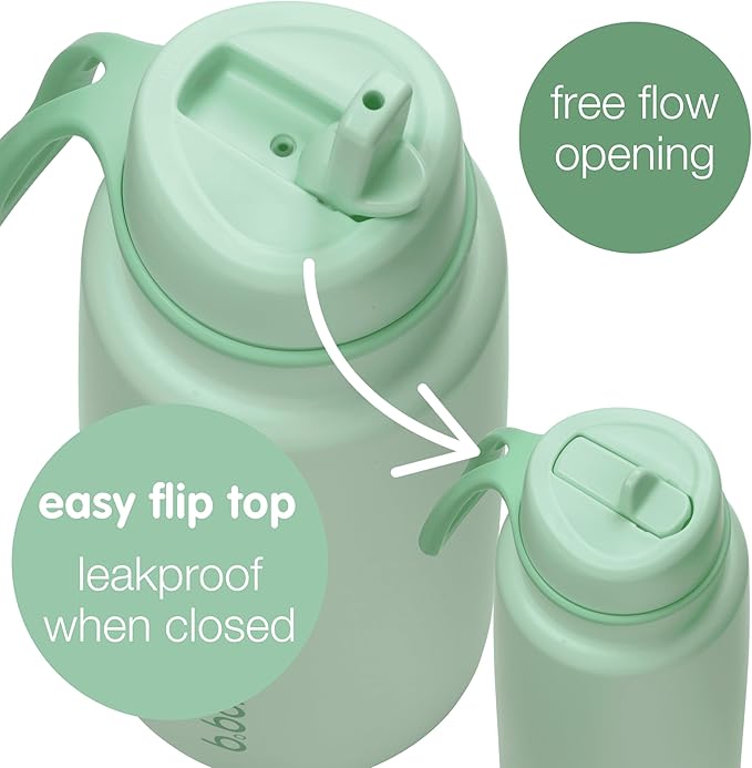 b.box Triple Insulated 34oz Water Bottle w/Stainless Steel Straw. 46 Hours Cold. Leak Proof Tumbler with Lid and Straw for Travel, Gym & School. BPA Free Sports Water Bottles.