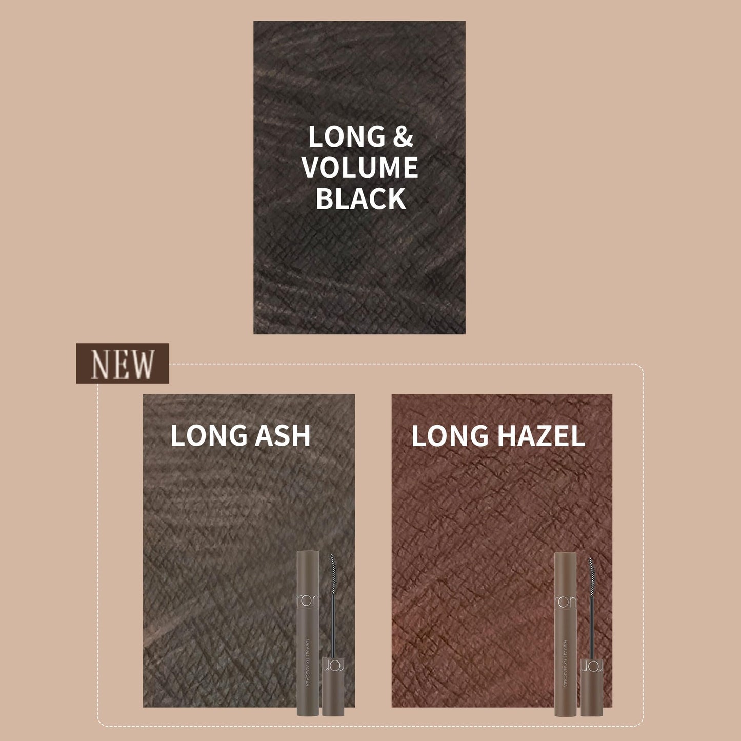 rom&nd HAN ALL FIX MASCARA L02 Long Ash, Intense Length, Smudge-Proof, Clump-Free, Long-Lasting, Volumizing, Buildable & Lightwe