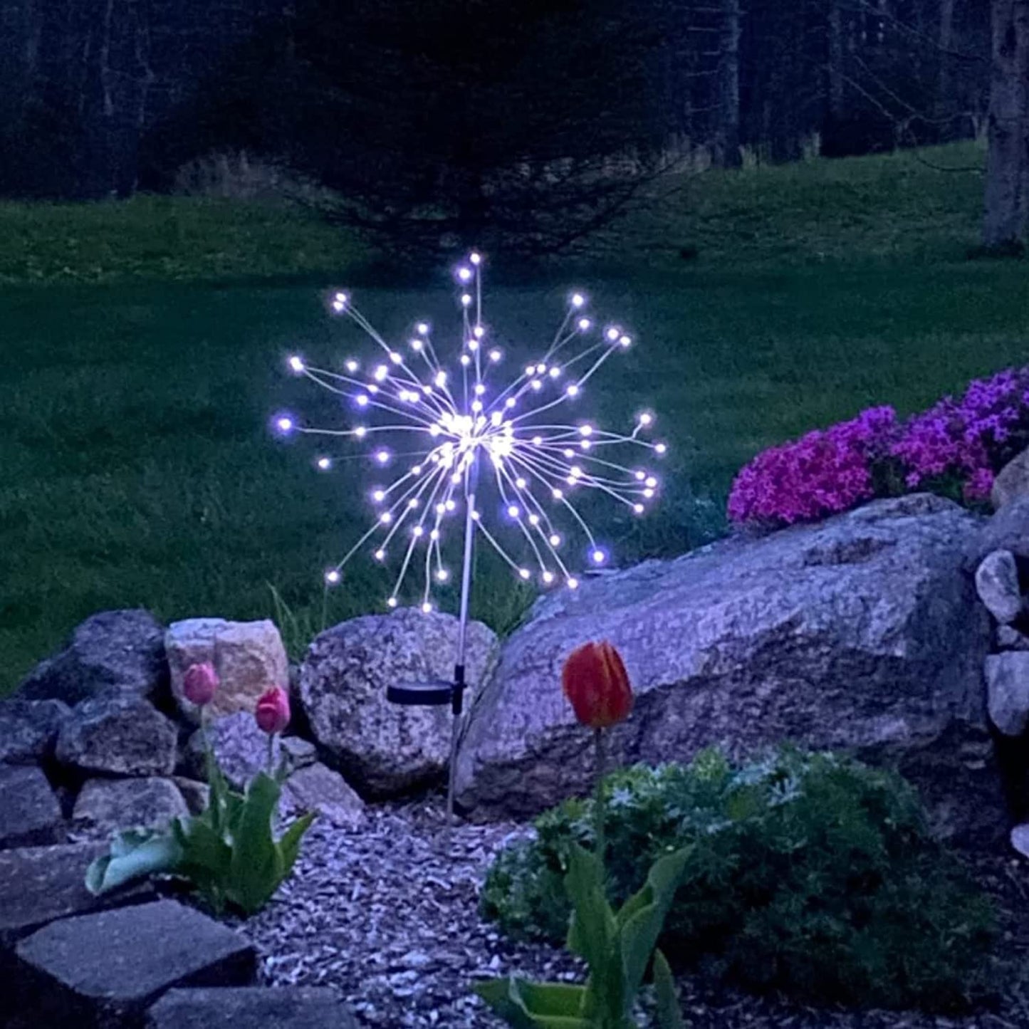 Jjgoo Solar Firework Garden Lights, 2 Pack 180 Leds, Waterproof Cool White For Outdoor Decor, Pathway, Party, Wedding