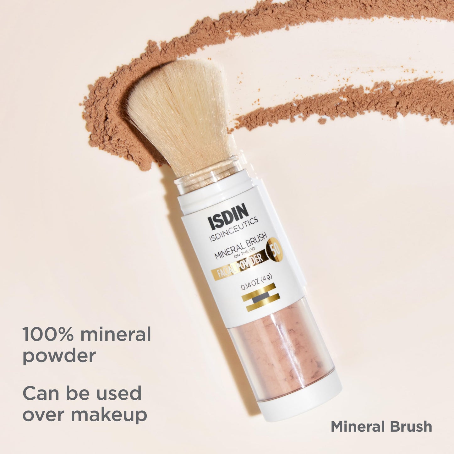 ISDIN Mineral Brush Powder, Facial Pollution and Blue Light Protection, a Complement to your Sun Care Routine, Suitable for Sens