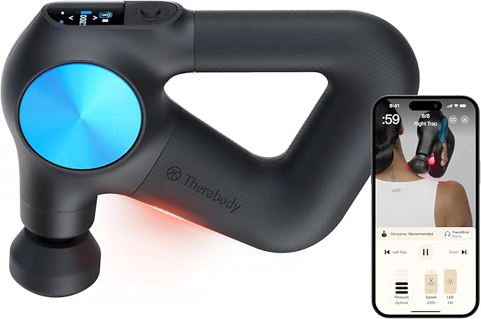 Therabody Theragun PRO Plus - 6-in-1 Deep Tissue Percussion Massage Gun, Handheld Personal Massager for Full Body Pain Rel...