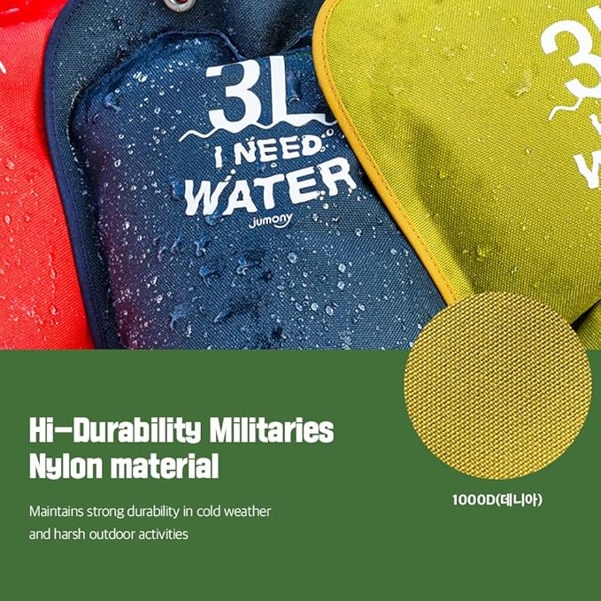 Camping Water Bag, Collapsible Militeries material Water Bladder, Outdoor Traveling Camping Water Storage, Wide Mouth, Washable Reusable BPA Free (0.8Gallon/3L) (MOUNTAIN GREEN)