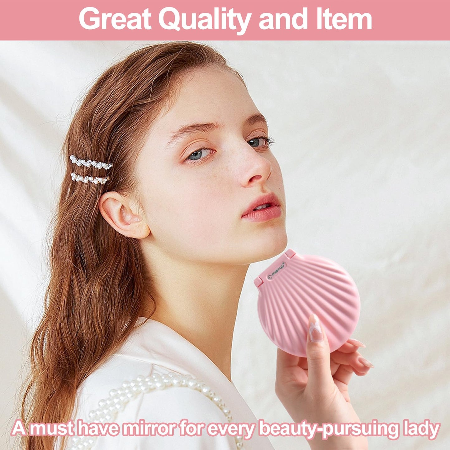 Compact Mirror Mini Travel Mirror,Portable Mirror Convenient for Make-up Touch-ups On The Go,1x 2X Magnification,Folding Pocket