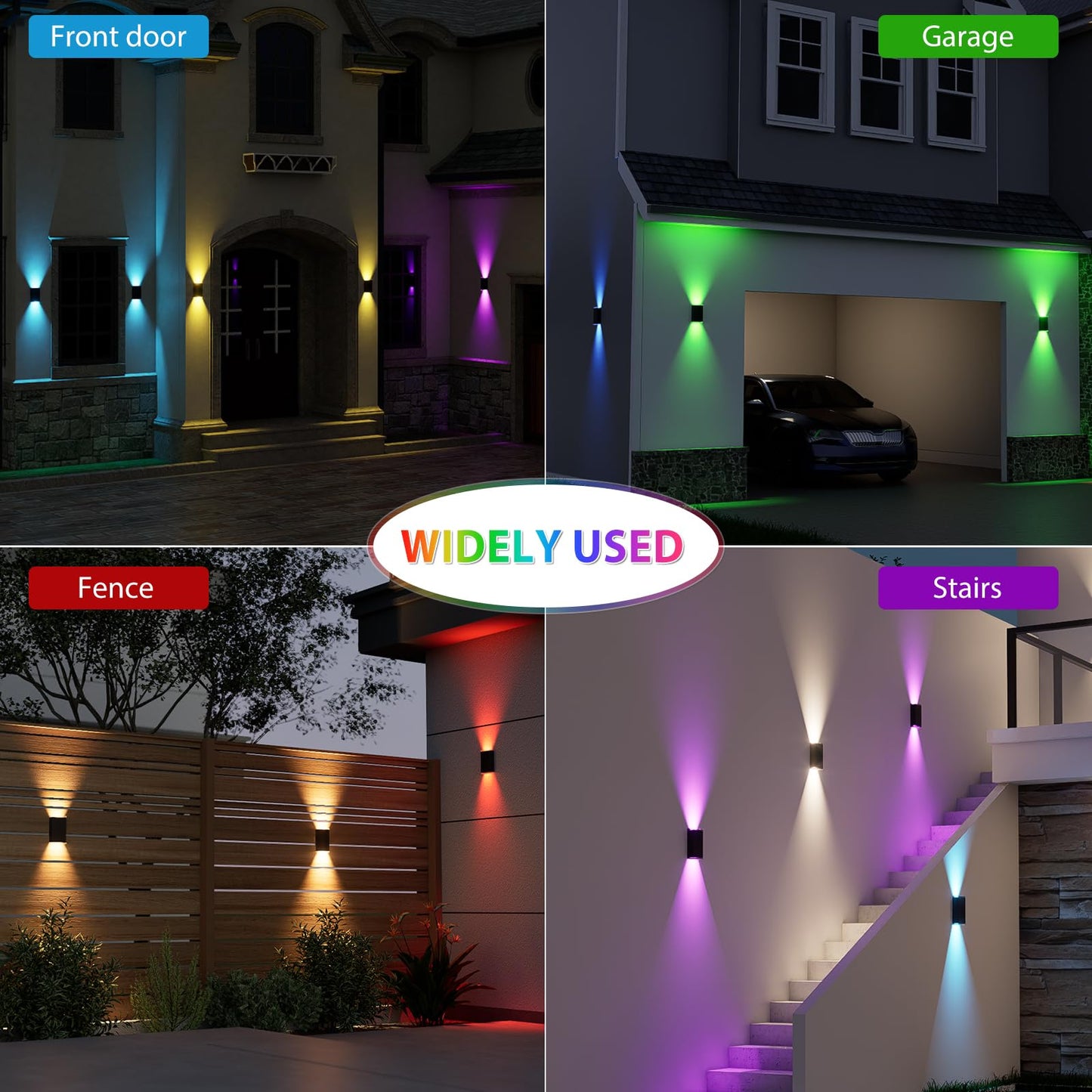 Ugdluck Solar Lights Outdoor 8 Lighting Modes Dusk To Dawn Lighting Wall Sconce Ip67 Waterproof Up And Down Solar Wall Light Front Door Light For House  Garage  Porch  Doorway Fence (8 Pack)