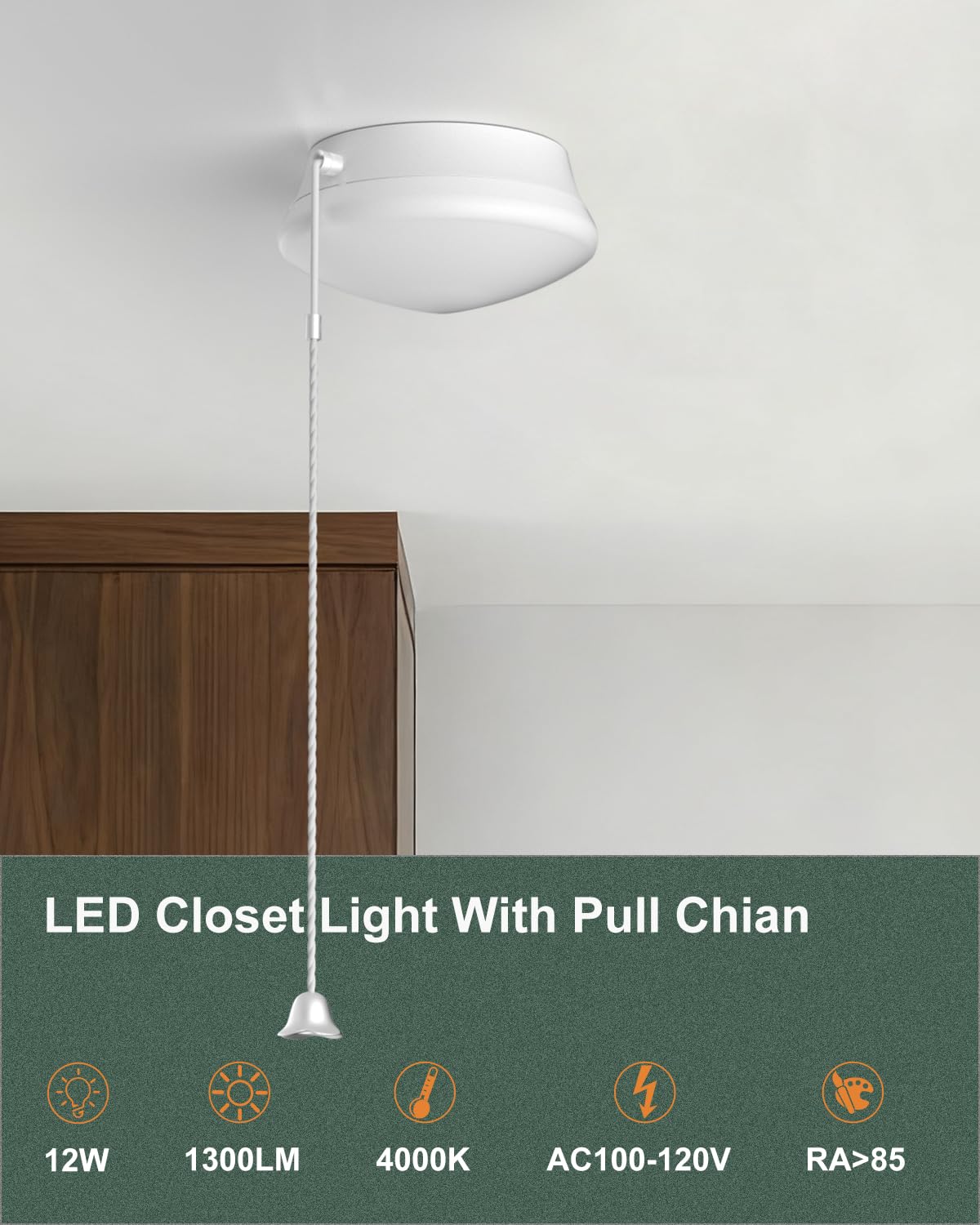 Lightdot 4 Pack 7  Modern Led Ceiling Light With Pull Chain 12W 4000K  1300Lm  125W E26 Bulb Replacement  Energy Saving Flush Mount Ceiling Lighting For Closets/Bedroom/Corridor