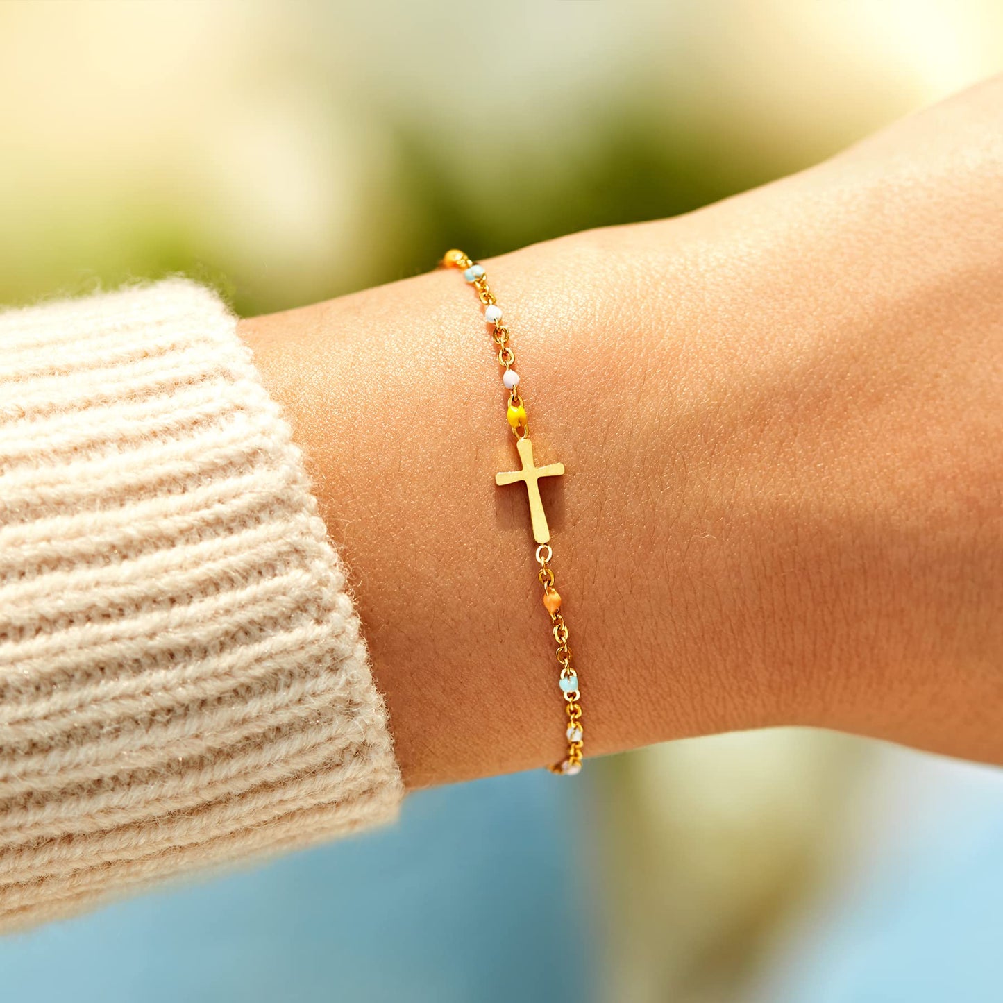 STORYJEWELLERY Religious & Christian Gifts for Women, Cross Bracelet for Women, Confirmation Baptism and Easter Gifts, Encourage